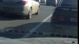 Russian naked girl throwed out of a car