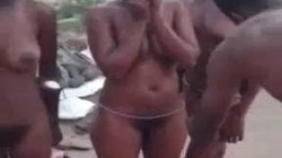 Three african  girls stripped naked