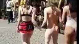 Swiss girl checks out the market butt naked