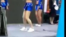 Chinese cheerleader in public nip slip vid