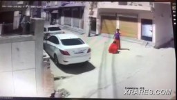 Indian woman changes her clothes in public