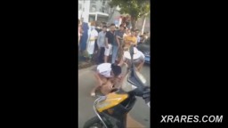 Chinese hottie dragged naked on the street