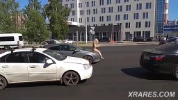 Russian girl naked in public