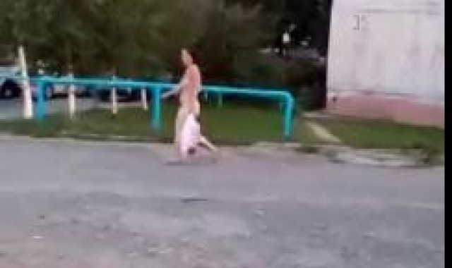 Russian drunk naked woman in public - Xrares