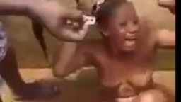 African girl stripped naked and d