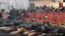 Pastor Flogging His Own Church Members On Their Butt During Service