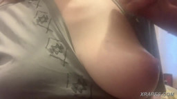 Big Cock Dripping Cum on Her Chest