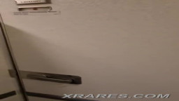 Super horny chick can't wait to masturbate on a plane