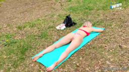 Hotwife blown cum from a stranger while her hubby was away on a hike.