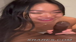 Asian teen sucks black cock