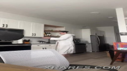 Thick girl walks nude in front of a live webcam