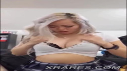 Blonde asian giving blowjob