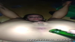 Ass fucked with bottle of beer