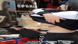 Girl switches shirts in public