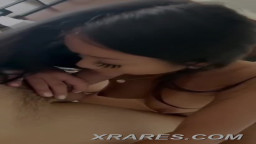 Cute asian teen giving blowjob