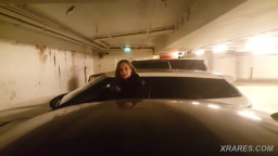 She strips naked in the parking lot