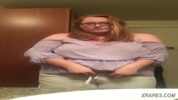 Chubby wife films herself naked in the bathroom