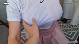 Stepsister's Balcony Fuck Ends with Cum on Tits, Best Sex Ever - 1win!