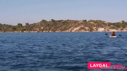 Public Flashing: Butt Plug &amp; Pussy Exposed for Yachts &amp; Fishermen