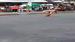 Brazil plumpy naked woman rioting in street