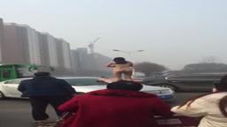 Chinese mad girl dancing naked on a car