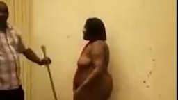 African naked fat female thief punished