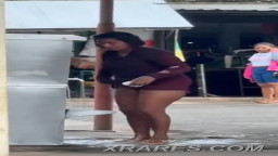 Woman cleaning  her butt